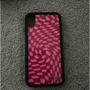 Red checkered iPhone XR wildflower phone case